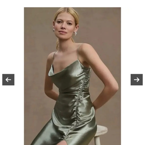 Sachin + Babi Cowl Neck Long Slip Gown Jennings Dress 10 Sapphire Green - Picture 3 of 4